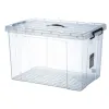 The transparent plastic storage box has a large capacity of 120 liters, is dust-proof and moisture-proof, and can be stacked Item Picture